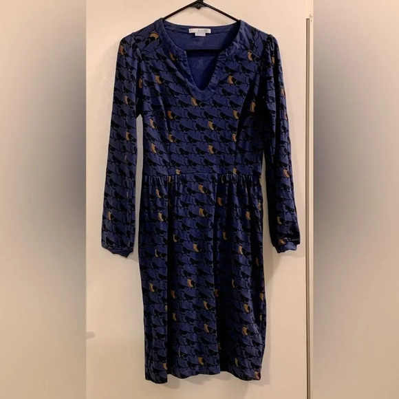 BODEN Alicia‎ Bird Print Long Sleeve Dress - Picture 2 of 8